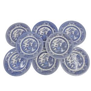 Vintage Willow Royal Venton Ware Dinner Plates 10" John Steventon & Son Set of 8